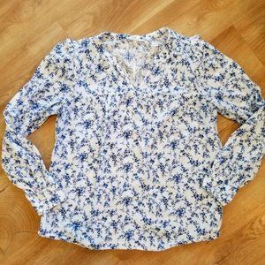 Gap Blue Floral Blouse